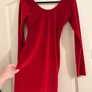 American Apparel Vibrant Red Long Sleeve Dress